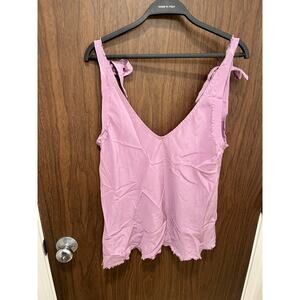 Free People Lilac Tie Shoulder Silk Top, Size XS